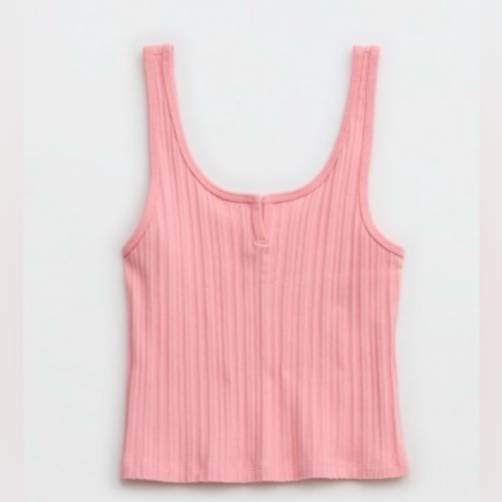 Aerie Pink Ribbed Sleeveless Tank Top